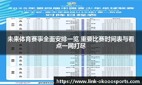 未来体育赛事全面安排一览 重要比赛时间表与看点一网打尽